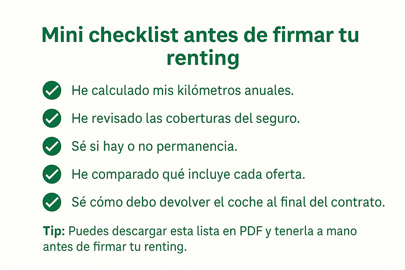 checklist errores renting