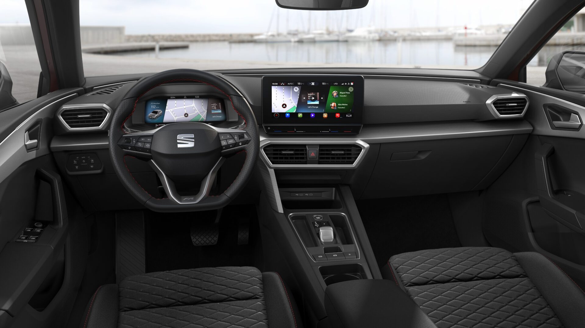 comparativa coches compactos renting seat leon interior
